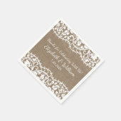 Rustic Wedding Lace, Burlap Linen Custom Servet (Hoek)