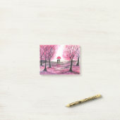 Rustic wedding love couple cherry blossoms tree post-it® notes (Op bureau)