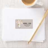 Rustic Wedding Mason Jar en Floral Etiket (Insitu)