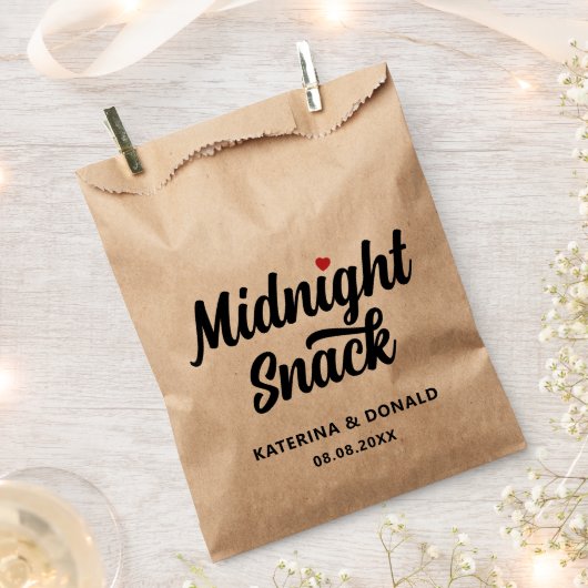 Rustic Wedding Midnight Snack Kraft Favor Bag Bedankzakje (Geknipt)