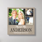 Rustic Wedding Monogram Foto Collage Canvas (Voorkant)