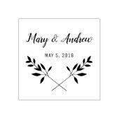Rustic Wedding Monogram with Twigs Rubberstempel (Afrduk)