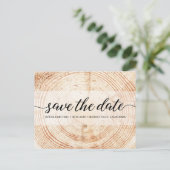 Rustic Wedding No Photo Wood Grain Texture Custom Briefkaart (Staand voorkant)