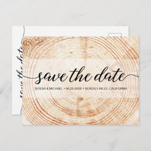 Rustic Wedding No Photo Wood Grain Texture Custom Briefkaart