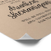 Rustic Wedding Open Bar, Drunken Shenanigans Poster (Hoek)