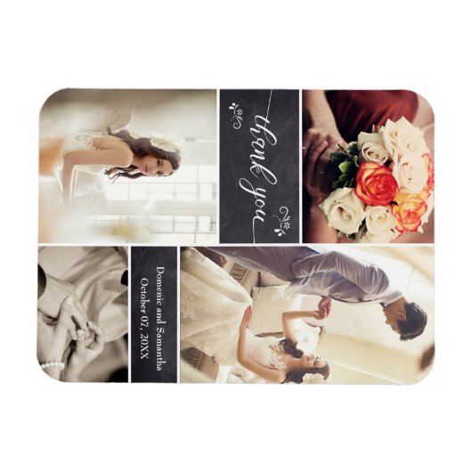 Rustic Wedding Photo collage-bordblokken Magneet (Horizontaal)