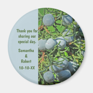 Rustic Wedding Pine Tree Berries Guest Hartelijk d Magneet
