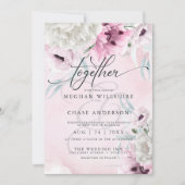 Rustic Wedding Pink Floral Kaart (Voorkant)