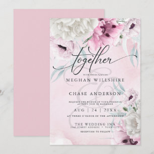 Rustic Wedding Pink Floral Kaart