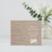 Rustic Wedding Program Order of Service Kraft Kijk (Staand voorkant)
