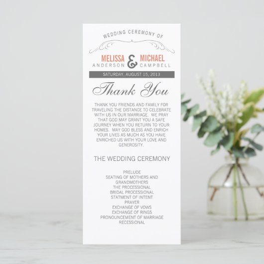 Rustic Wedding Program Programma (Staand voorkant)