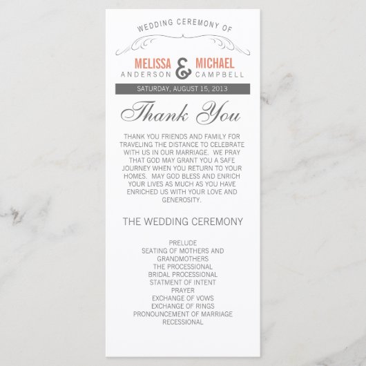 Rustic Wedding Program Programma (Voorkant)