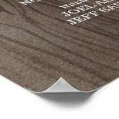 Rustic Wedding Program Wedding Party Sign Poster (Hoek)