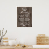 Rustic Wedding Program Wedding Party Sign Poster (Keuken)
