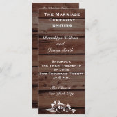 Rustic Wedding Programs with Flower Decor Programma (Voorkant / Achterkant)