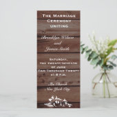 Rustic Wedding Programs with Flower Decor Programma (Staand voorkant)