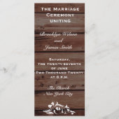 Rustic Wedding Programs with Flower Decor Programma (Voorkant)