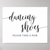 Rustic Wedding Reception Dansende Shoes Sign Poster (Voorkant)