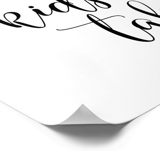 Rustic Wedding Reception Kinder Table Sign Poster (Hoek)