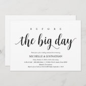 Rustic Wedding Rehearsal Dinner, Black and White Kaart (Voorkant / Achterkant)