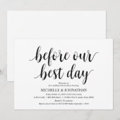 Rustic Wedding Rehearsal Dinner, Black and White Kaart (Voorkant / Achterkant)