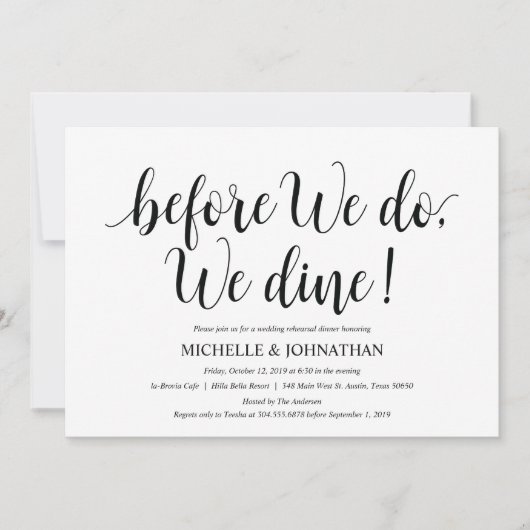 Rustic Wedding Rehearsal Dinner Invitation Card Kaart (Voorkant)