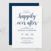 Rustic Wedding Rehearsal Dinner, marineblauw Kaart (Voorkant / Achterkant)