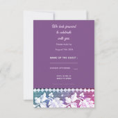 Rustic Wedding RSVP Kaart – Paarse & roze wit (Achterkant)