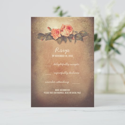 Rustic Wedding RSVP kaarten (Staand voorkant)