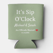 Rustic Wedding Sage Green It’s Sip O’Clock Custom Blikjeskoeler (Voorkant)