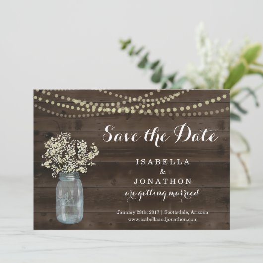Rustic Wedding Save the Date Aankondiging (Staand voorkant)