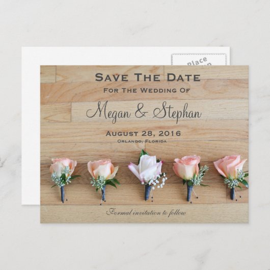 Rustic Wedding Save The Date Briefkaart (Voorkant / Achterkant)