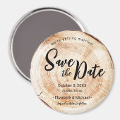 Rustic Wedding Save the date faux wood slice Magneet (Voorkant / Achterkant)