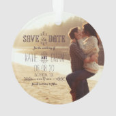 Rustic Wedding Save the Date Foto Ornament (achterkant)