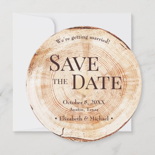 Rustic Wedding Save the date foto Wood Barn Invit Kaart (Voorkant)