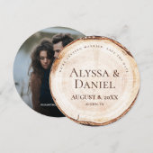 Rustic Wedding Save the date photoWood Grain Kaart (Voorkant / Achterkant)