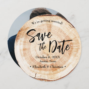 Rustic Wedding Save the date photoWood Grain Kaart