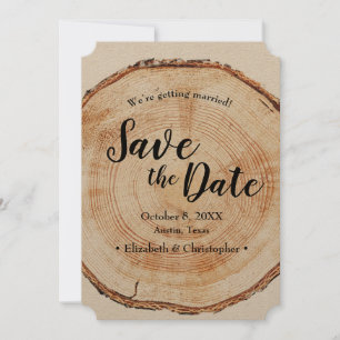 Rustic Wedding Save the date photoWood Grain Kaart