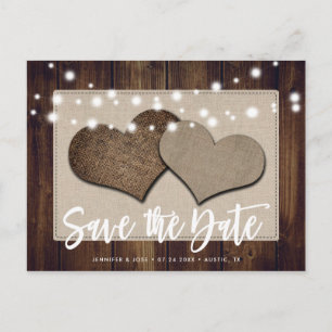 Rustic Wedding Save The Date Postcard Briefkaart