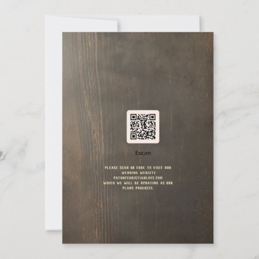 Rustic Wedding Save the Date Sjablonen met Herfst (Achterkant)