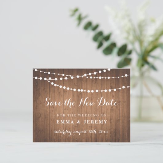 Rustic Wedding Save the new date Briefkaart (Staand voorkant)