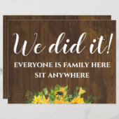 Rustic Wedding Seating Sign Small Wood Budget (Voorkant / Achterkant)