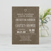 Rustic Wedding Shower-uitnodigingen Kaart (Staand voorkant)