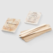 Rustic Wedding Simple Order of Service Wood Grain Handwaaier (Niet-gemonteerd)