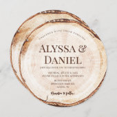 Rustic Wedding sjabloon Wood Grain Tree Bark Kaart (Voorkant / Achterkant)