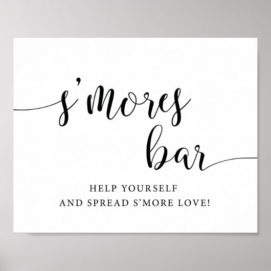 Rustic Wedding S'mores Bar Smore Love Sign Poster (Voorkant)