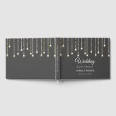 Rustic Wedding String Lights Black White Gastenboek (Volledig)
