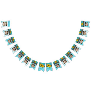 Rustic Wedding Sunflower Blauwgroen Wood Grijze st Vlaggetjes