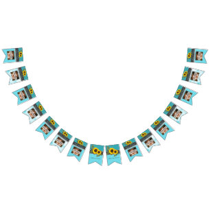 Rustic Wedding Sunflower Blauwgroen Wood Grijze st Vlaggetjes