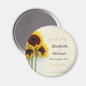 Rustic Wedding Sunflower Save the Date Magnet Magneet (Voorkant / Achterkant)